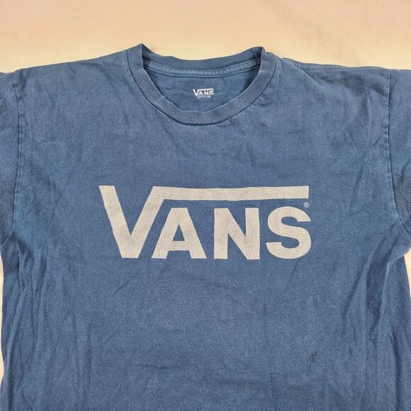 Vans Mens Medium Blue Graphic T Shirt Casual Crewneck Short Sleeve Outdoors - Picture 4 of 9